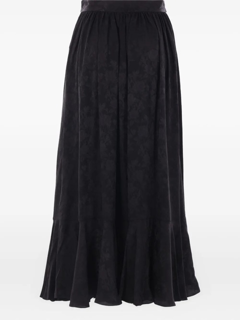 Chloé floral-jacquard gathered skirt - 001BLACK - zdjęcie produktu nr 2