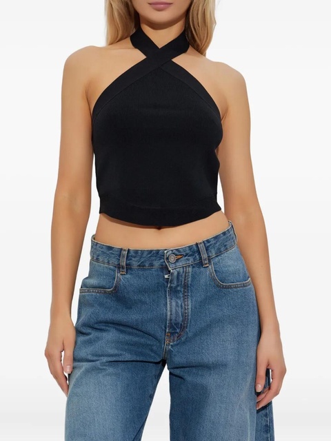 Cult Gaia cross-neck ribbed top - Black - zdjęcie produktu nr 2