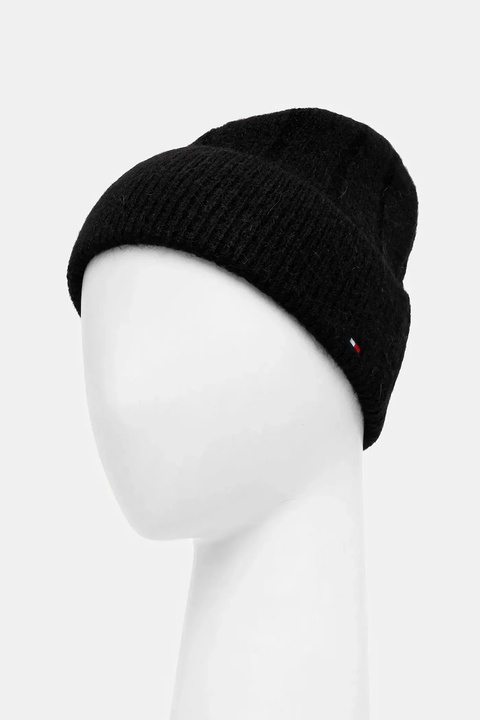 Tommy Hilfiger czapka z dodatkiem wełny kolor czarny AW0AW17779 - zdjęcie produktu nr 2