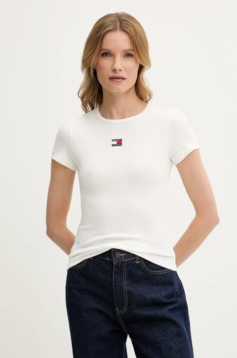 Tommy Jeans t-shirt damski kolor biały - zdjęcie produktu nr 1