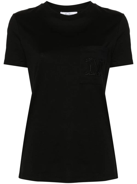 Max Mara logo-embroidered cotton T-shirt - Black - zdjęcie produktu nr 1