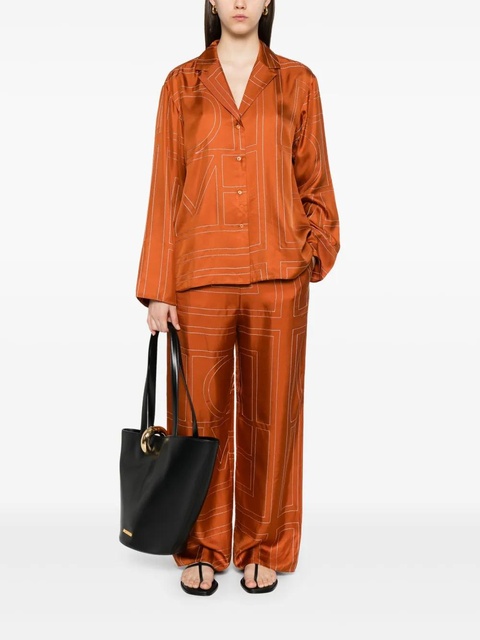 TOTEME monogram-pattern silk shirt - Orange - zdjęcie produktu nr 2