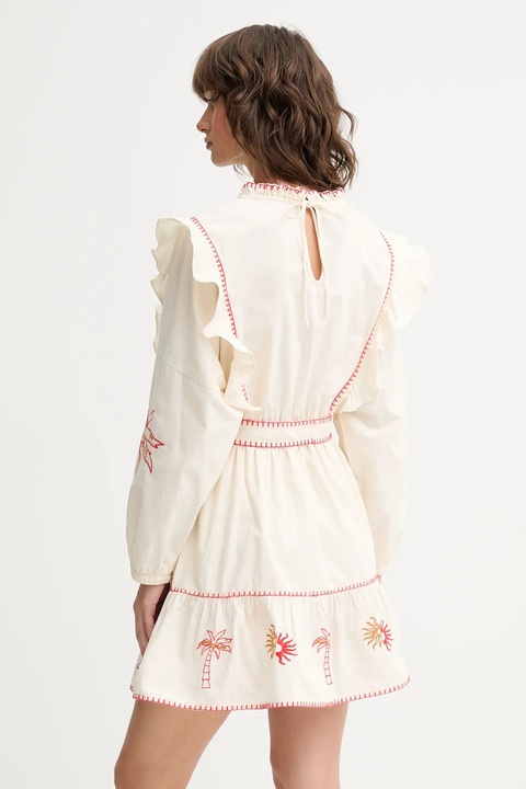 Never Fully Dressed sukienka bawełniana kolor beżowy mini rozkloszowana NFDDR1964 - zdjęcie produktu nr 2