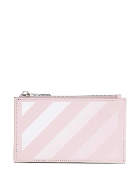 Off-White striped-print zip wallet - Pink - zdjęcie produktu nr 1