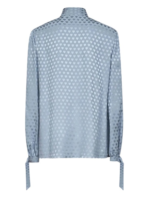 Valentino Garavani fringed heart-motif shirt - Blue - zdjęcie produktu nr 2