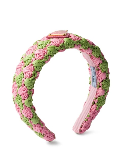 Prada crochet-knit headband - Pink - zdjęcie produktu nr 1
