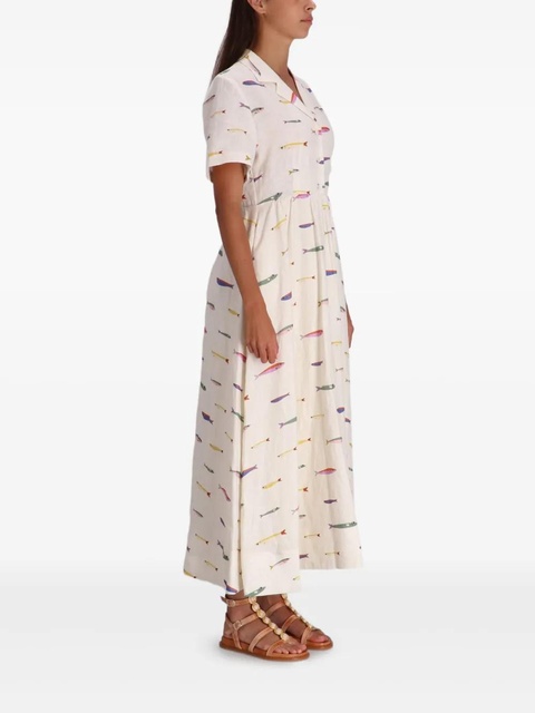 STAUD Meryl linen maxi shirt dress - Neutrals - zdjęcie produktu nr 2