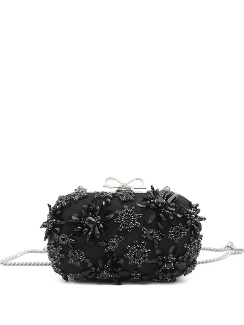Self-Portrait floral crystal clutch bag - Black - zdjęcie produktu nr 1