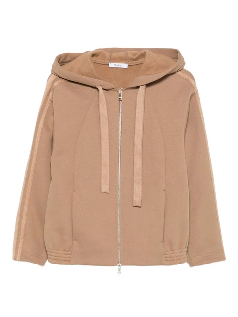 Max Mara stripe-detail zip-up hoodie - Brown - zdjęcie produktu nr 1