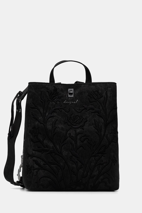 Desigual plecak ROMEO FLORAL TOTAL B damski kolor czarny duży z aplikacją 25WAKP06 - zdjęcie produktu nr 1