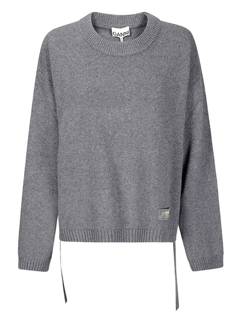 GANNI side-tie sweater - Grey - zdjęcie produktu nr 1