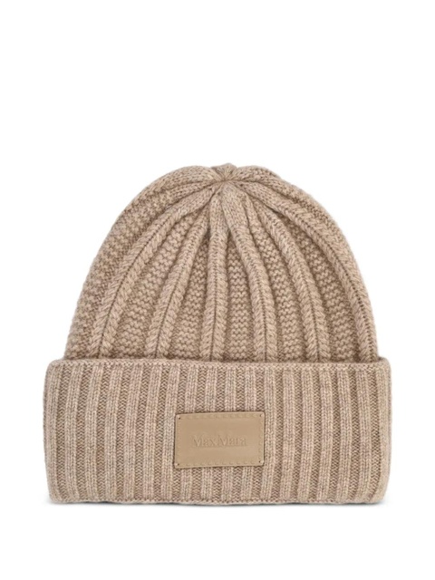 Max Mara ribbed logo hat - Brown - zdjęcie produktu nr 1