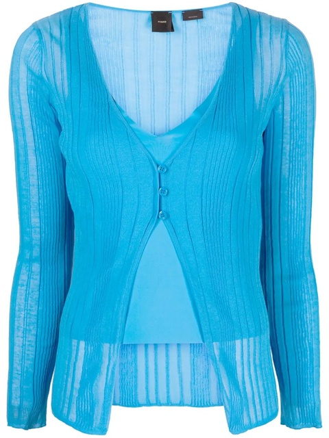 PINKO Legend semi-sheer cardigan - Blue - zdjęcie produktu nr 1