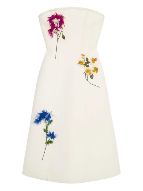 Blumarine floral-embellished midi dress - Neutrals - zdjęcie produktu nr 1