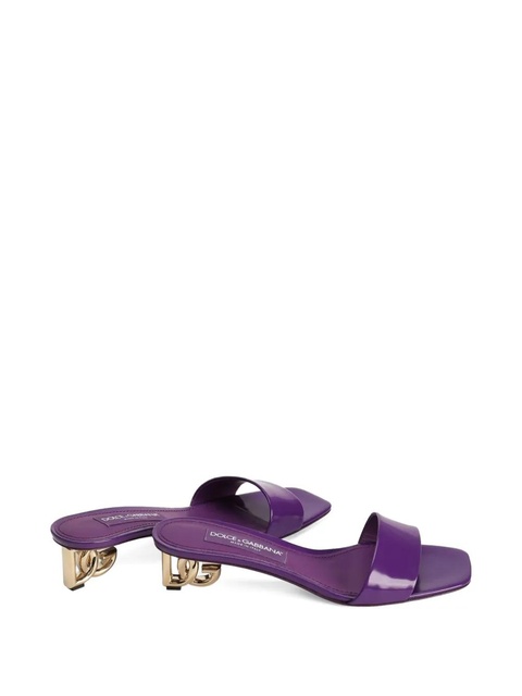 Dolce & Gabbana DNA 40mm logo-plaque heeled sandals - Purple - zdjęcie produktu nr 1