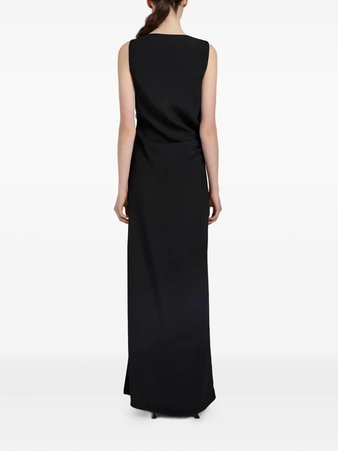 Proenza Schouler flower-embellished draped dress - Black - zdjęcie produktu nr 2