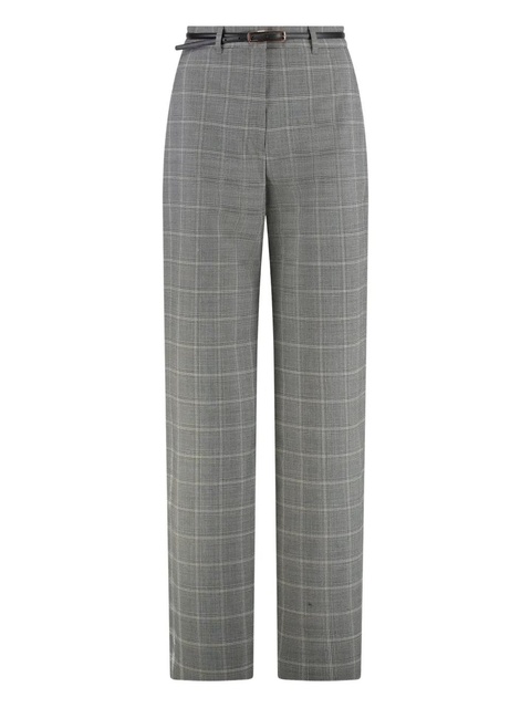 Max Mara belted check-pattern trousers - Grey - zdjęcie produktu nr 1