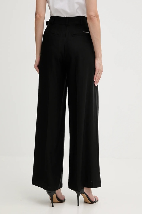 Karl Lagerfeld spodnie damskie kolor czarny szerokie high waist B1W10012 - zdjęcie produktu nr 2