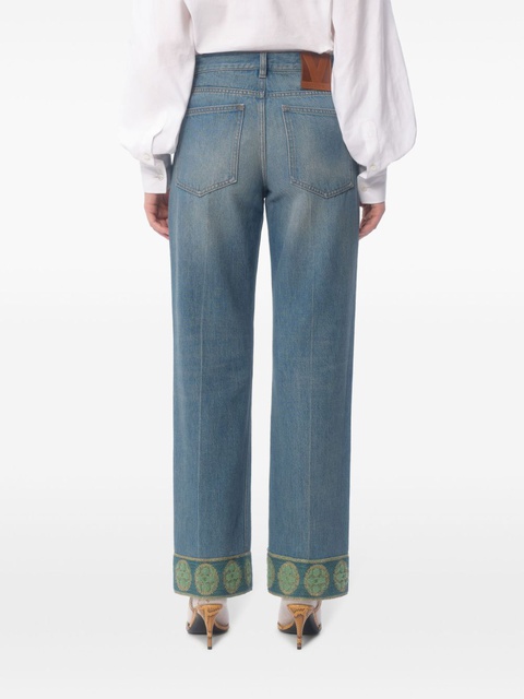 Valentino Garavani jacquard-trim jeans - Blue - zdjęcie produktu nr 2