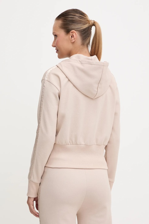 BOSS bluza lounge damska kolor beżowy z kapturem gładka 50545635 - zdjęcie produktu nr 2