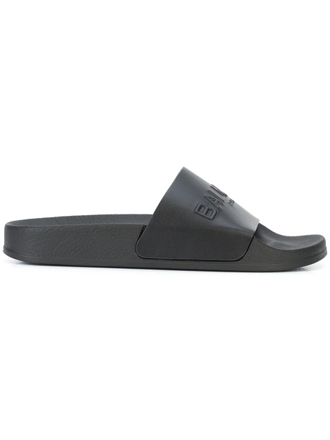 Balmain embossed logo slides - Black - zdjęcie produktu nr 1
