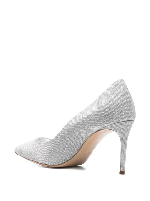 Casadei 80mm Julia pointed-toe pumps - Silver - zdjęcie produktu nr 2