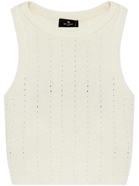 ETRO punched-detail crop top - Neutrals - zdjęcie produktu nr 1