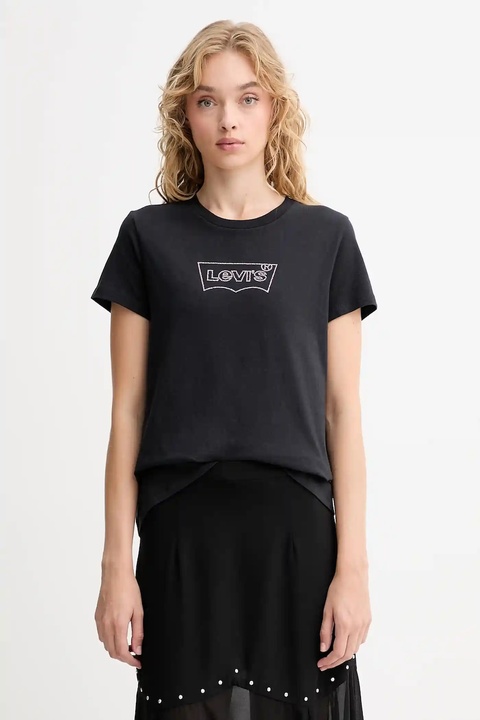Levi's t-shirt bawełniany damski kolor czarny 17369 - zdjęcie produktu nr 1
