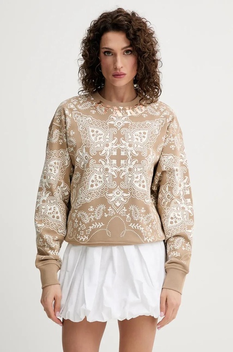 Pinko spódnica bawełniana kolor biały mini rozkloszowana 105183 A2LD - zdjęcie produktu nr 2