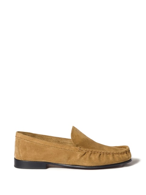 Miu Miu embossed-logo suede loafers - Green - zdjęcie produktu nr 1