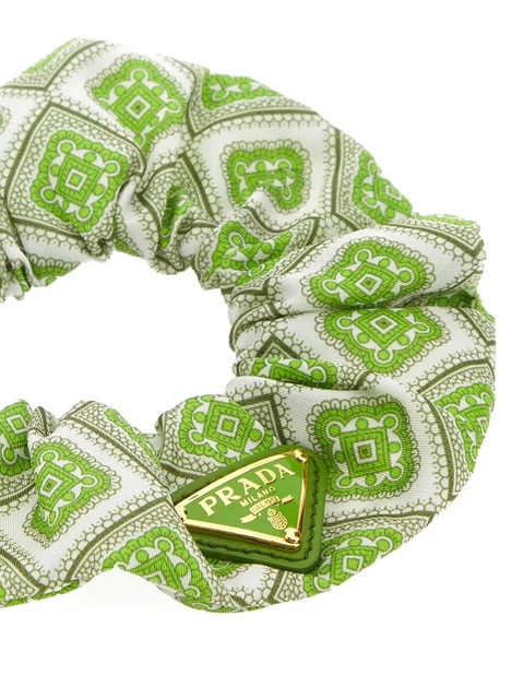 Prada printed twill scrunchie - Green - zdjęcie produktu nr 1