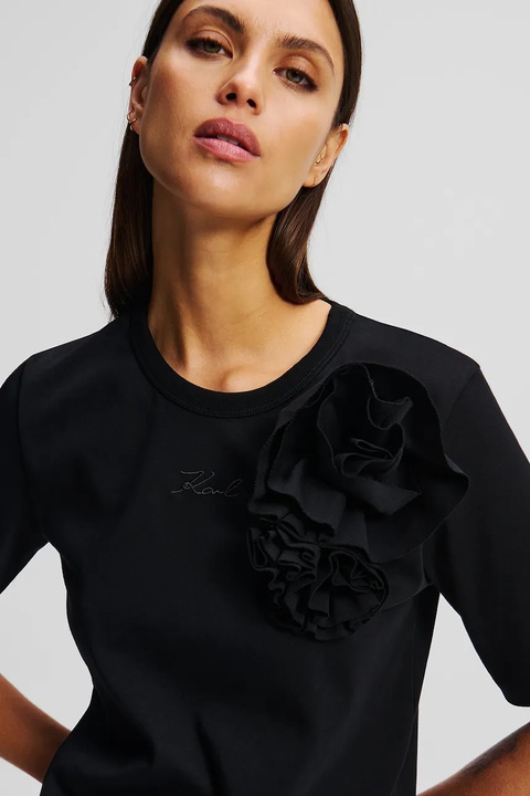 Karl Lagerfeld t-shirt bawełniany damski kolor czarny A2W17110 - zdjęcie produktu nr 2