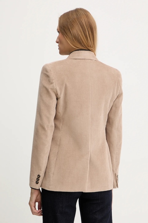 Weekend Max Mara marynarka sztruksowa KATANGA kolor beżowy dwurzędowa gładka 2525046062600 - zdjęcie produktu nr 1