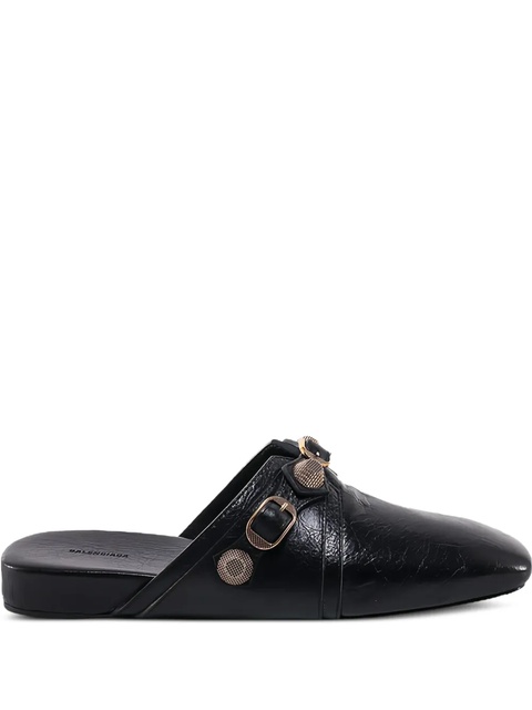 Balenciaga Cagole studded leather slippers - Black - zdjęcie produktu nr 1
