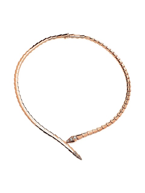 Bvlgari 18K rose gold Serpenti Viper diamond necklace - Pink - zdjęcie produktu nr 1