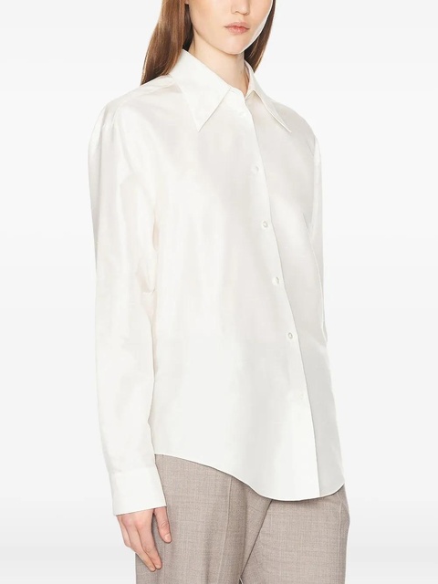 The Row oversized-collar silk shirt - Neutrals - zdjęcie produktu nr 2