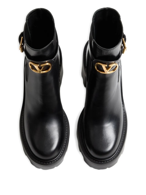 Valentino Garavani 90mm Vlogo Chelsea leather ankle boots - Black - zdjęcie produktu nr 1