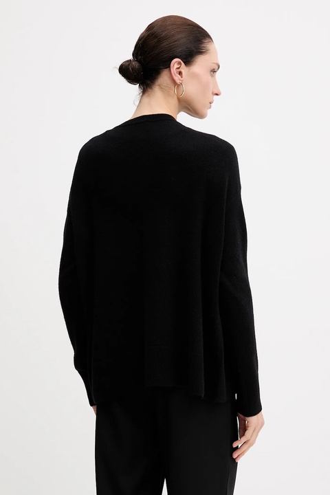 Sisley sweter z dodatkiem wełny damski kolor czarny lekki 18AYM103K - zdjęcie produktu nr 2