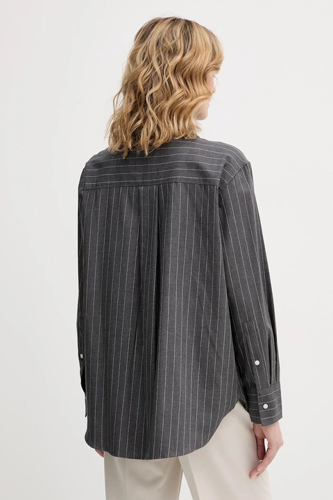 Tommy Hilfiger koszula bawełniana damska kolor szary regular z kołnierzykiem klasycznym WW0WW46851 - zdjęcie produktu nr 1