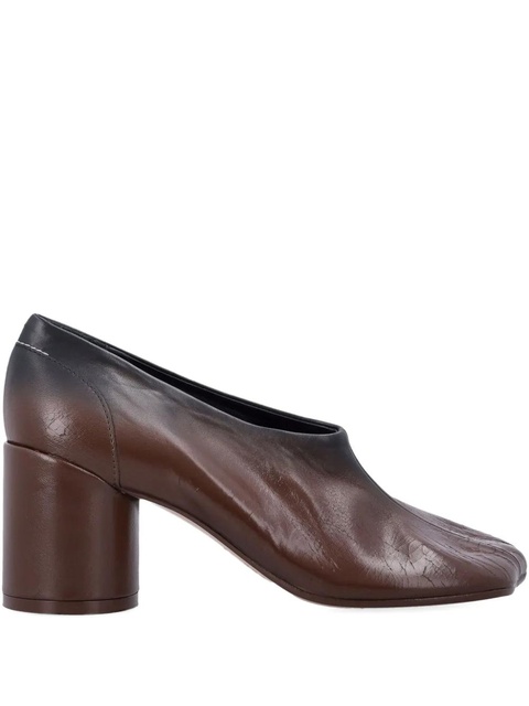 MM6 Maison Margiela 70mm Anatomic leather block-heel pumps - Brown - zdjęcie produktu nr 1