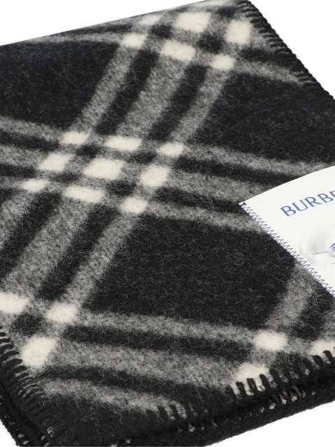 Burberry checked wool scarf - Black - zdjęcie produktu nr 2