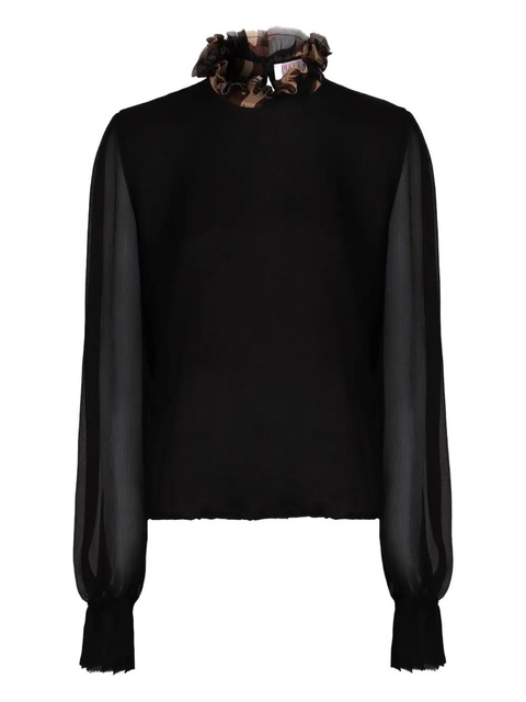 PUCCI ruffled balloon-sleeve blouse - Black - zdjęcie produktu nr 2
