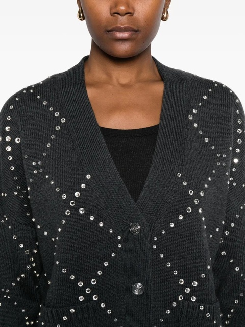 Maje diamond-pattern studded cardigan - Grey - zdjęcie produktu nr 2