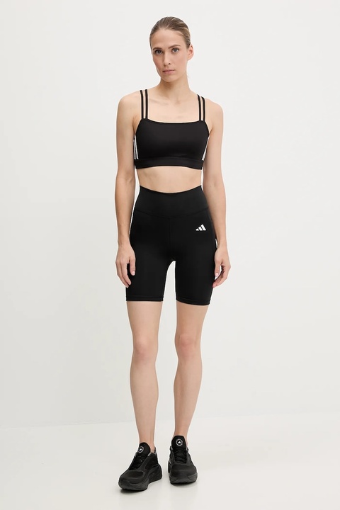 adidas Performance szorty treningowe Optime Essentials damskie kolor czarny gładkie high waist IT2281 - zdjęcie produktu nr 2