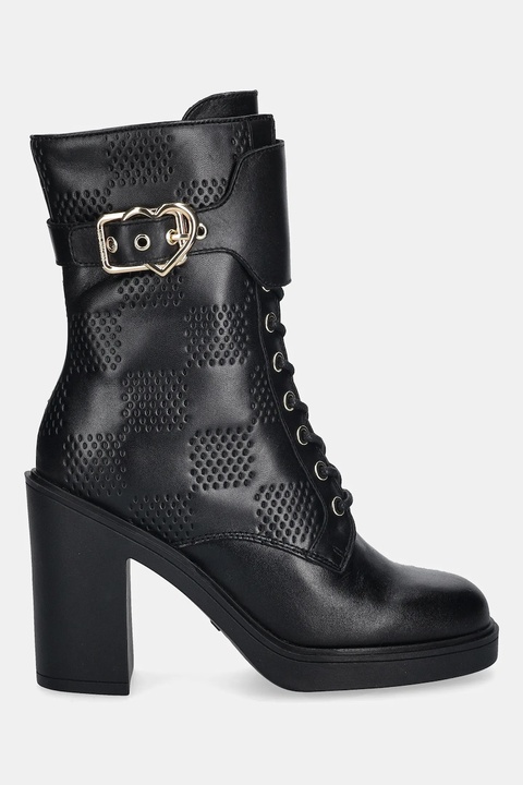 Love Moschino botki skórzane damskie kolor czarny na słupku JA2435AG0NIA0000 - zdjęcie produktu nr 2