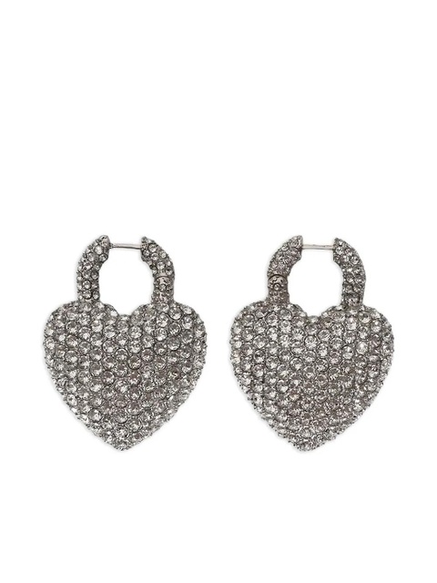 Balenciaga Minnie XL heart-shaped crystal-embellished earrings - Silver - zdjęcie produktu nr 1