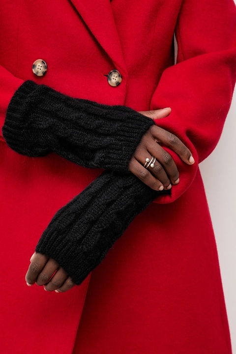 Answear.LAB rękawiczki z wełną damskie kolor czarny - zdjęcie produktu nr 1