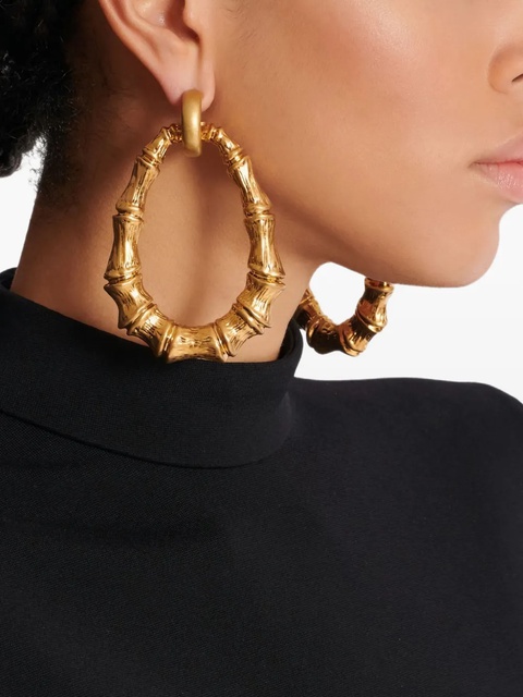 Balmain bamboo hoop earrings - Gold - zdjęcie produktu nr 2