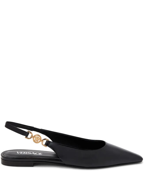 Versace Medusa-plaque slingback ballerina shoes - Black - zdjęcie produktu nr 1