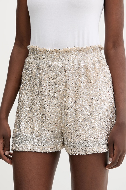 Never Fully Dressed szorty damskie kolor srebrny gładkie high waist NFDTR512 - zdjęcie produktu nr 1